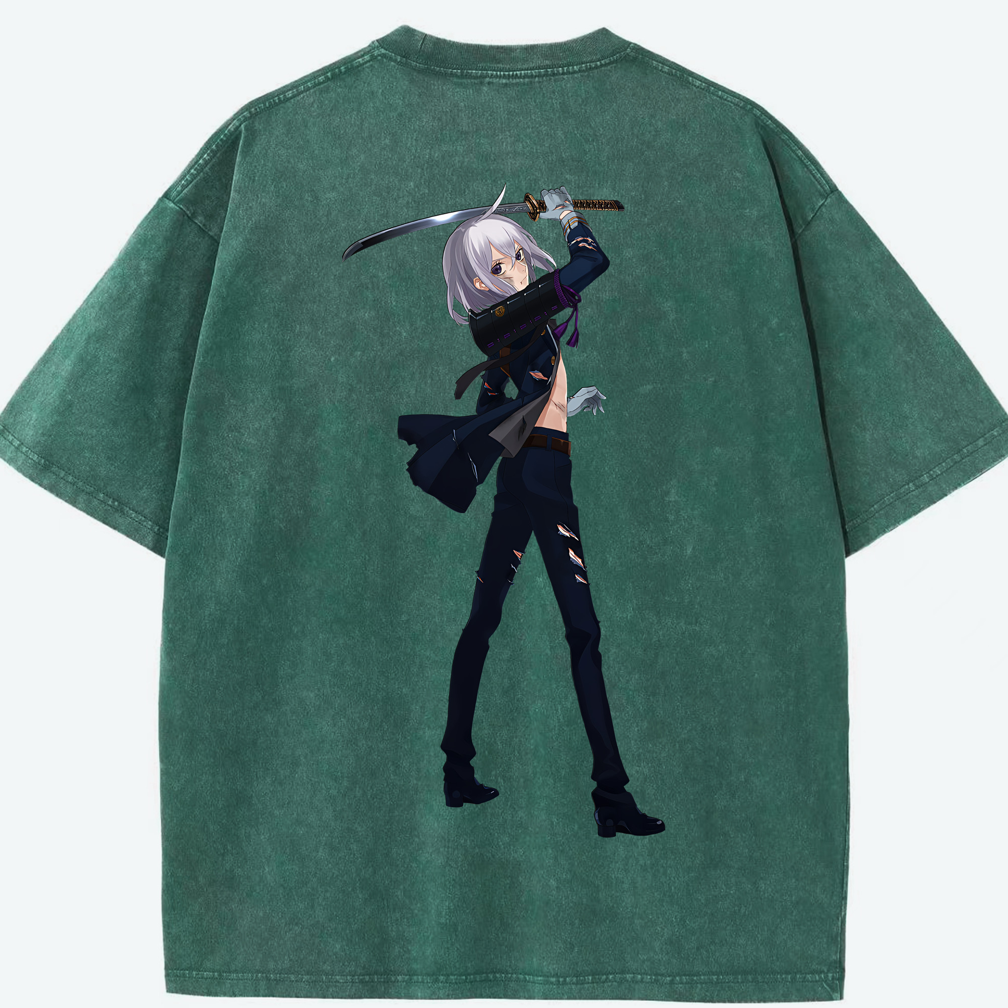 （画像用） 刀剣乱舞 Touken Ranbu 綿100% ヴィンテージ風 半袖Tシャツ（背面プリント）